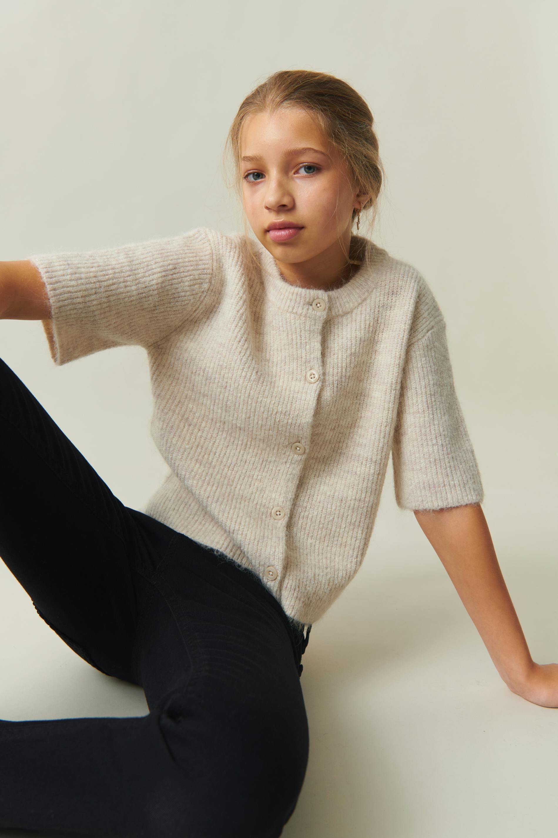 Y short sleeve cardigan