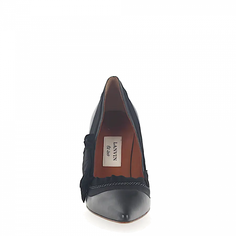 Lanvin - Pumps Glattleder Textil Schleife schwarz - schwarz