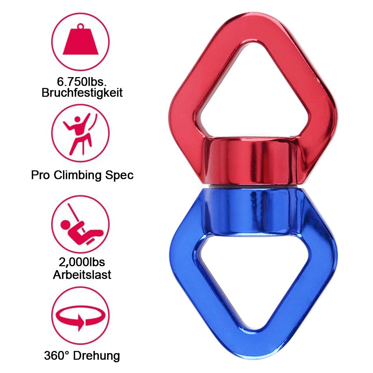 Rwoythk Klettergurt Swing Swivel, Rotator Swing Spinner Micro Swivel Device