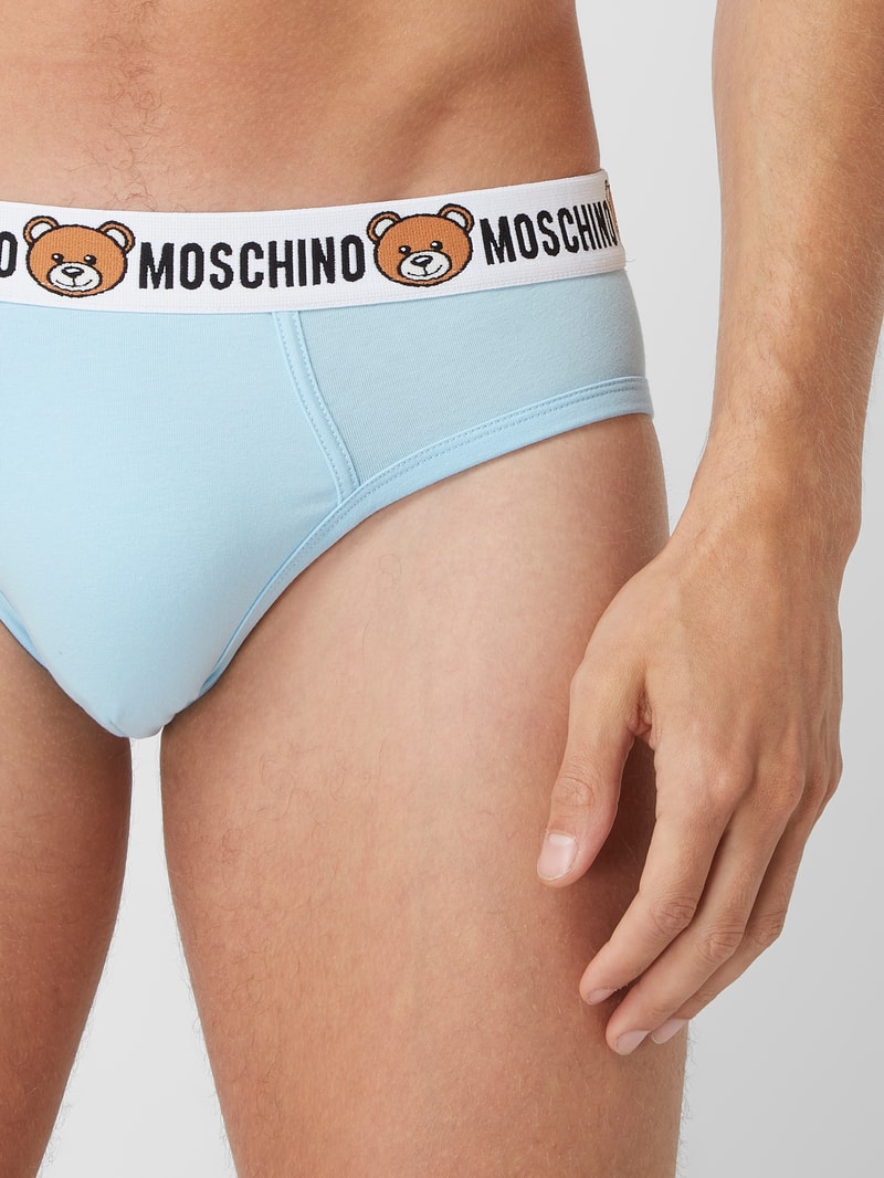 Slip mit Stretch-Anteil im 2er-Pack in hellblau
