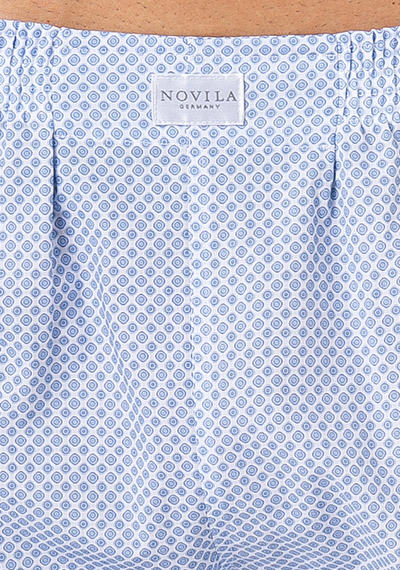 Novila, Pyjama, Popeline, hellblau gemustet