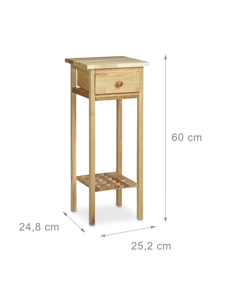 relaxdays Telefontisch in Natur - (B)25 x (H)60 x (T)25 cm günstig kaufen onesize