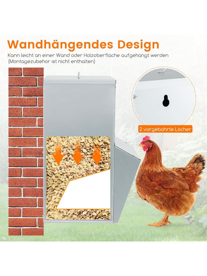 COSTWAY Futterautomat 35x35x54,5cm in Silber günstig kaufen onesize