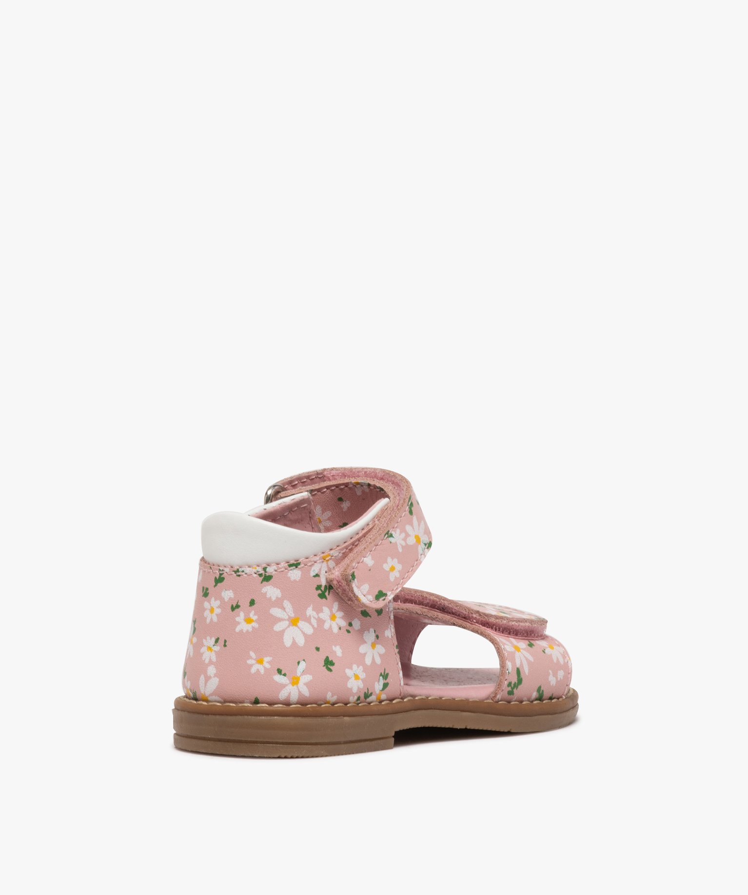 Sandales bébé fille à talon fermé et brides en cuir impr... rose | GEMO