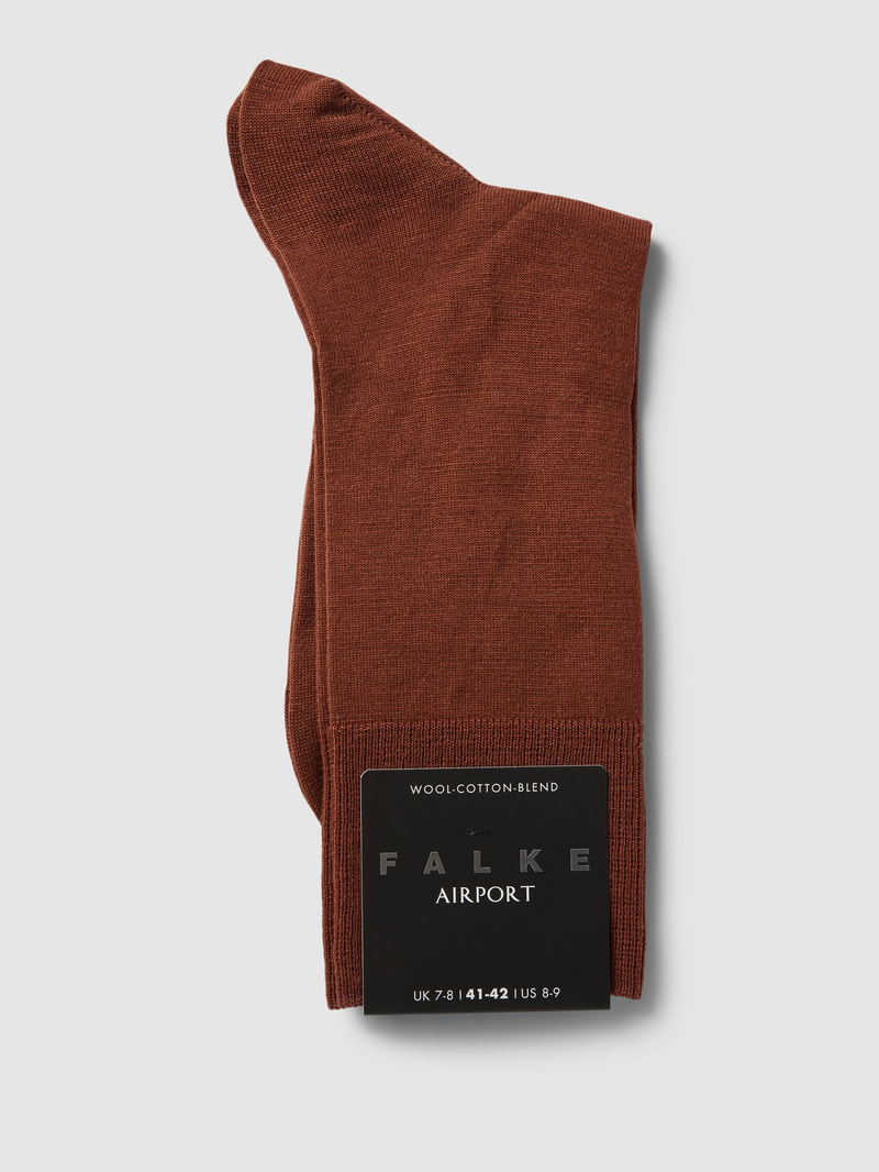 Socken mit elastischem Rippenbündchen Modell 'AIRPORT' in haselnuss braun