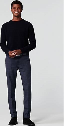 MEYER Chino-Hose Baumwoll-Woll Check Chino