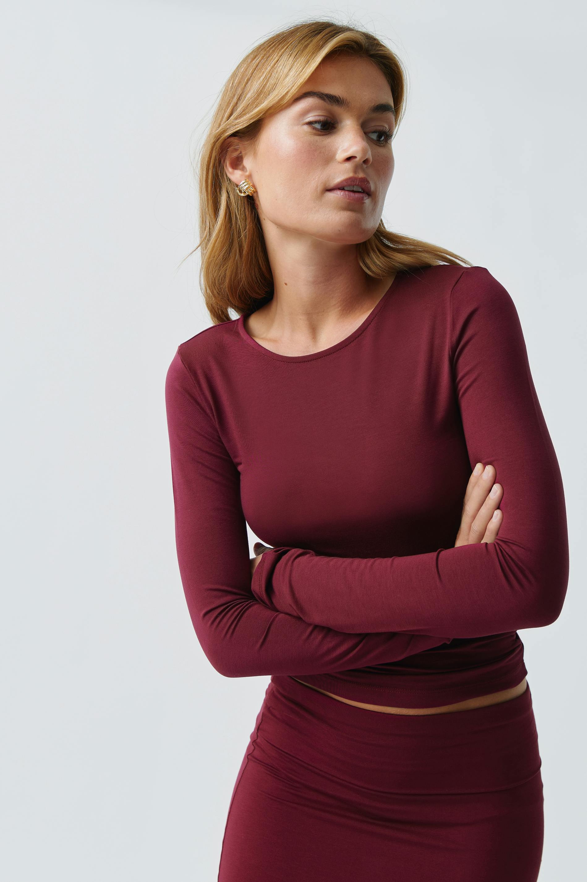 Soft touch crew neck top