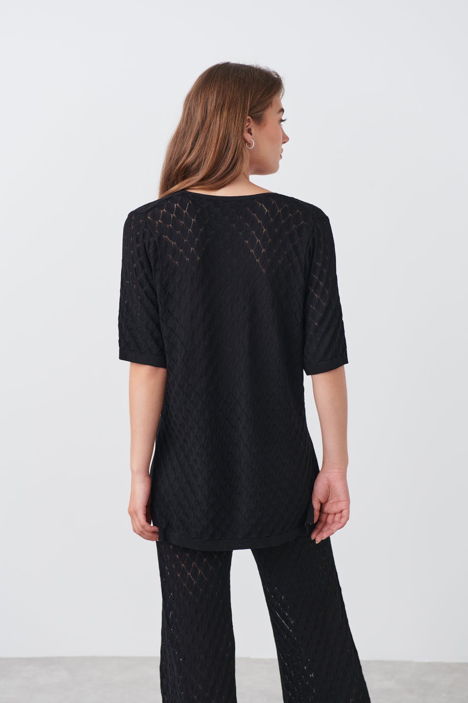 Pointelle knitted top