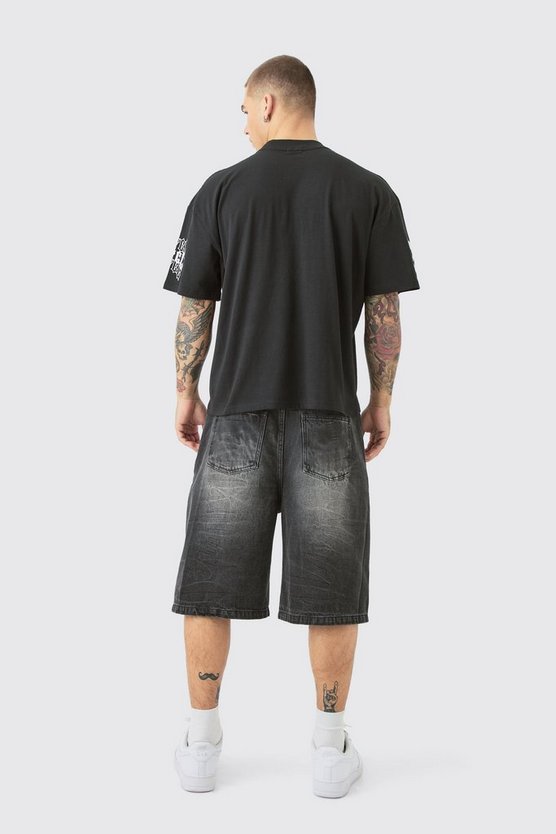 Kastiges Oversize T-Shirt mit Official Moto-Print