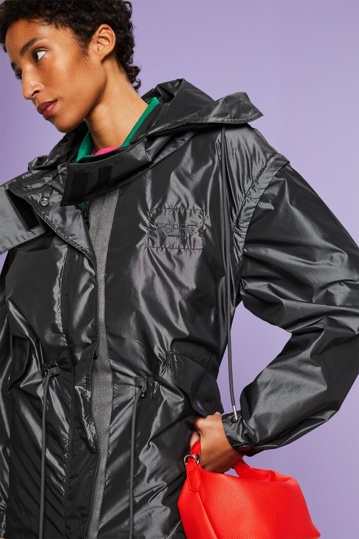 Kapuzen-Parka im Metallic-Look