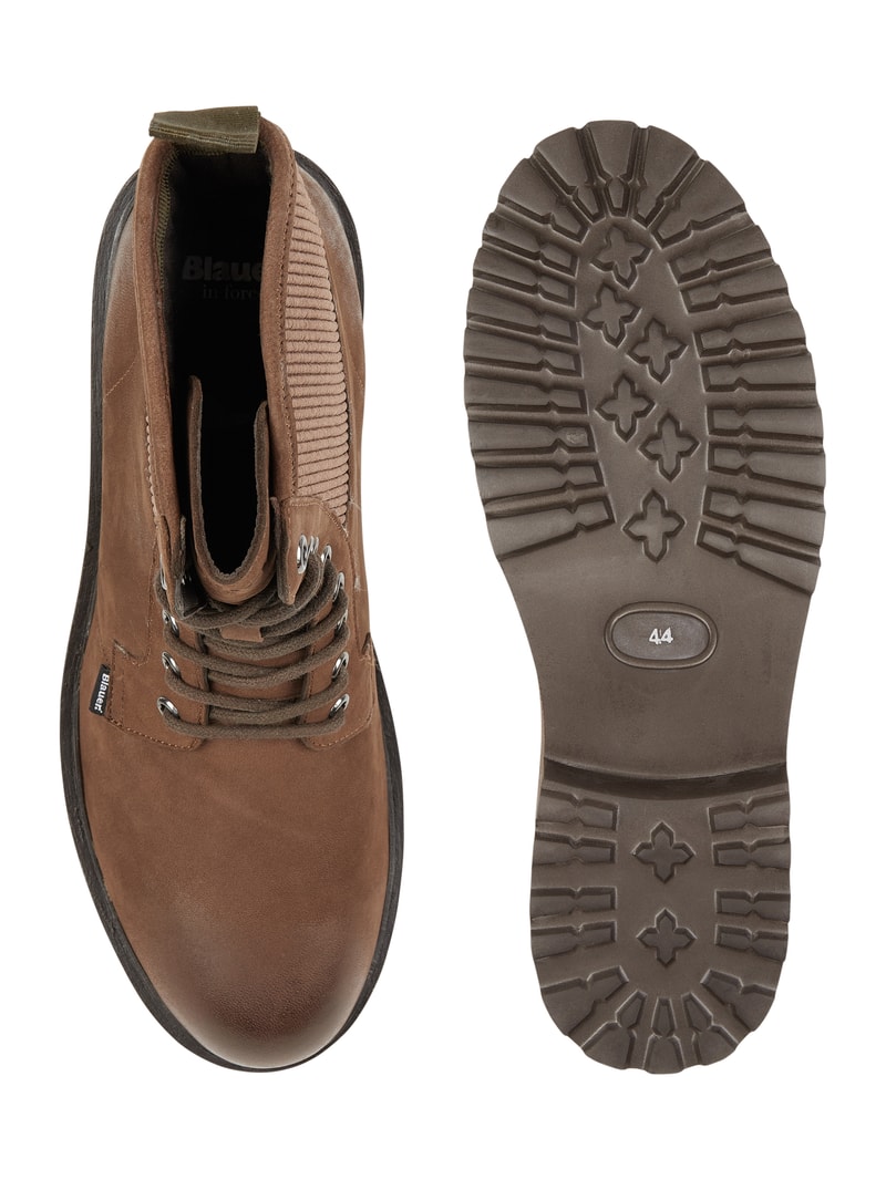 Boots aus Leder in beige