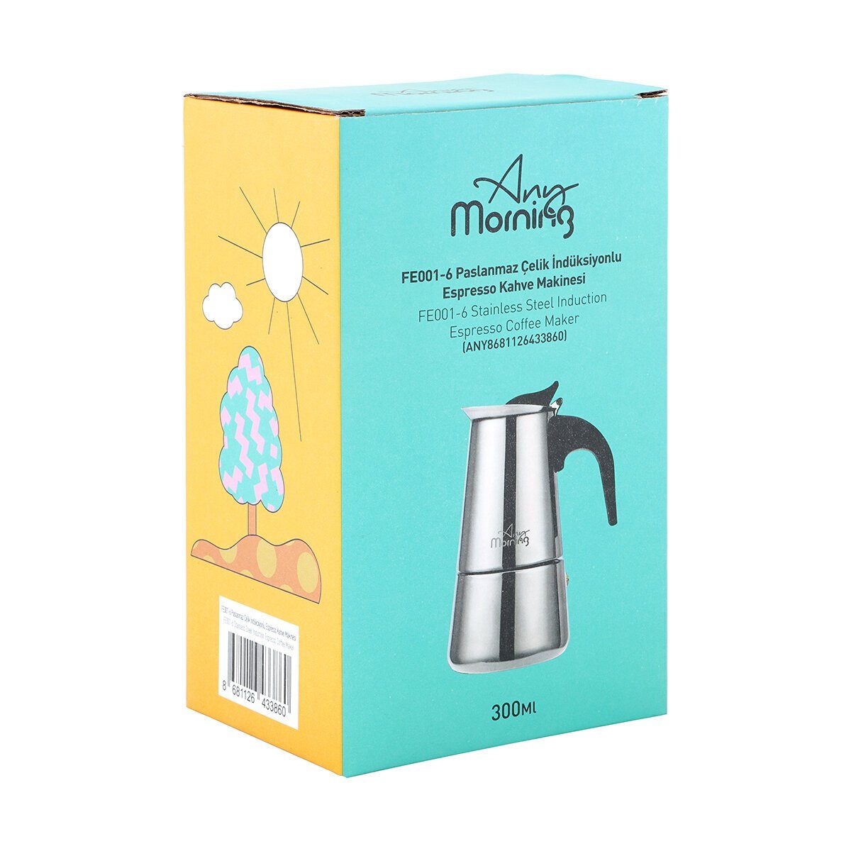 ANY MORNING Espressokocher Any Morning Espressokocher für alle Herdarten für 6 Tassen 300 ml