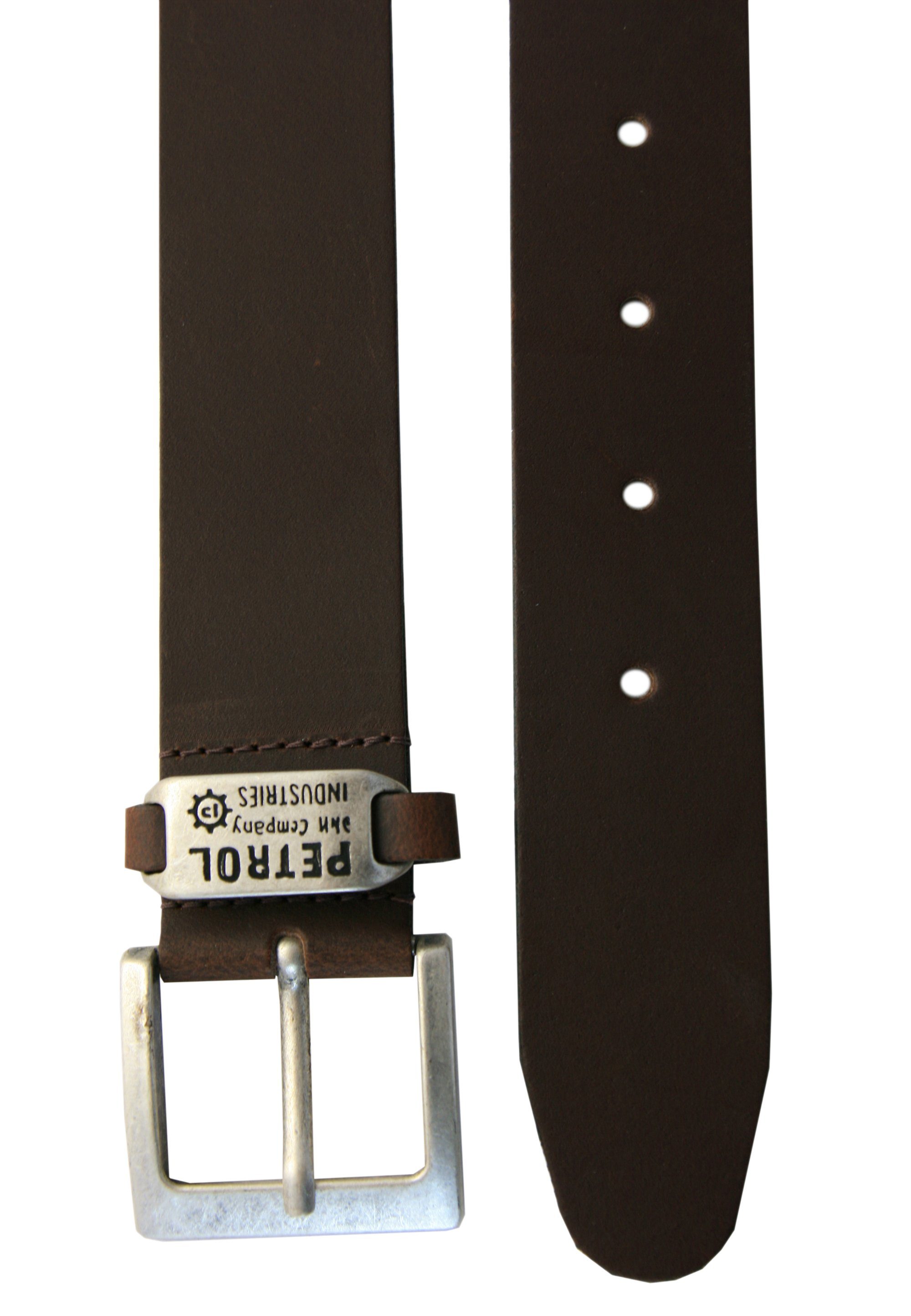 Petrol Industries Ledergürtel mit schicker Markengravur