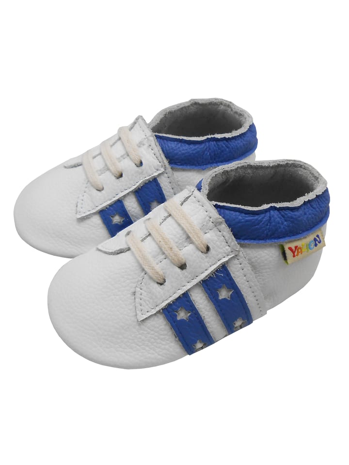 Yalion Leder-Krabbelschuhe in Weiß günstig kaufen