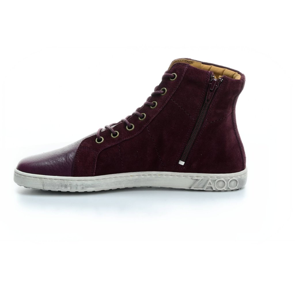 Zaqq Qore High Mazarine bordeaux Barfuß-Stiefeletten