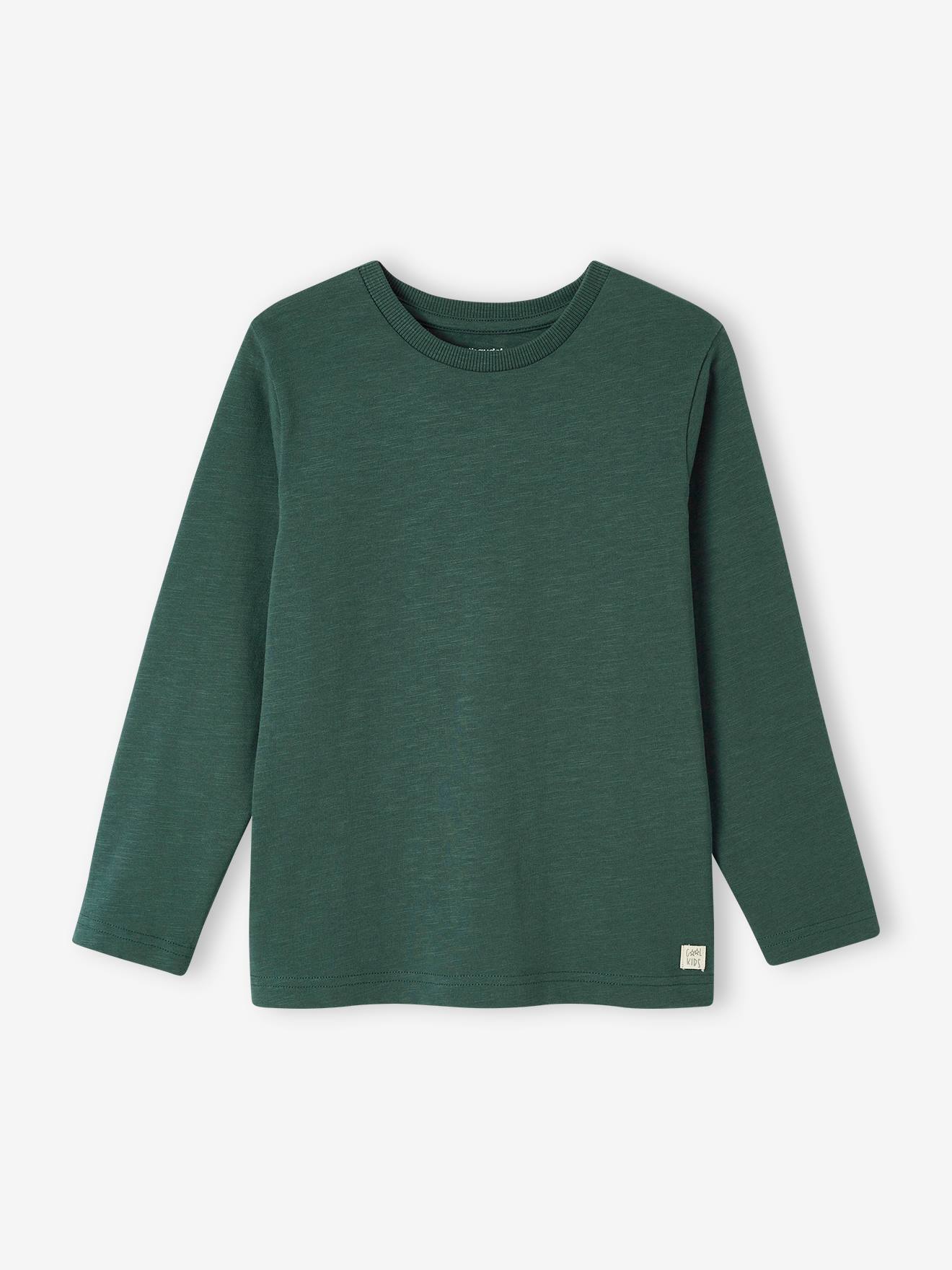T-shirt couleur Basics personnalisable garçon manches longues ecru