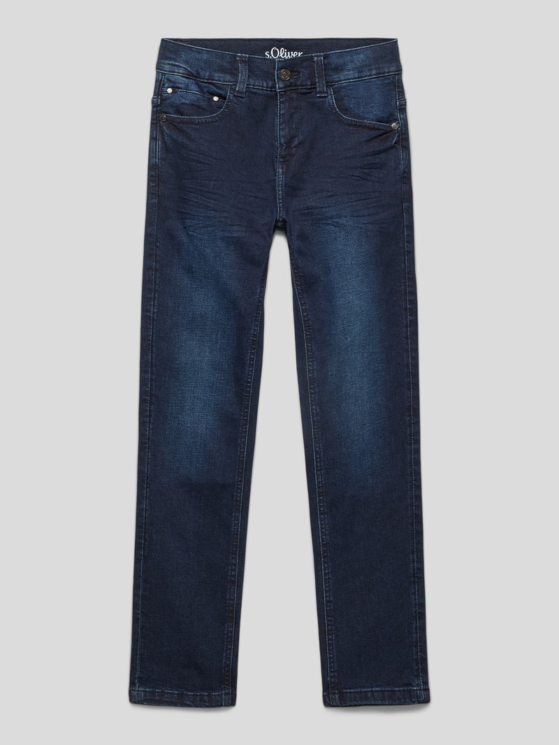Jeans mit Knopfverschluss in blau