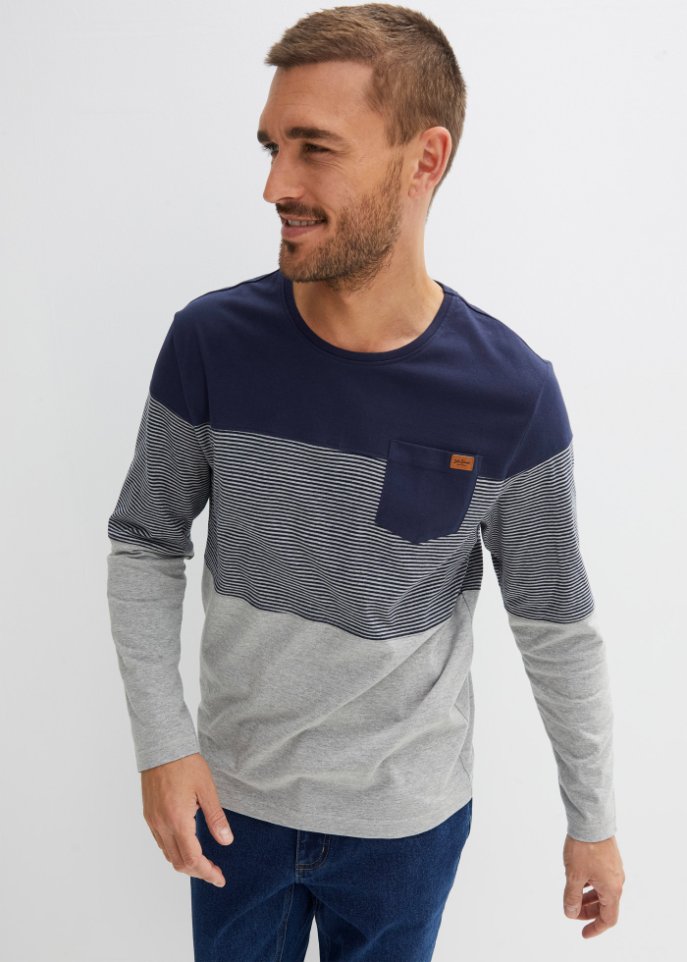 Langarmshirt mit Colourblocking