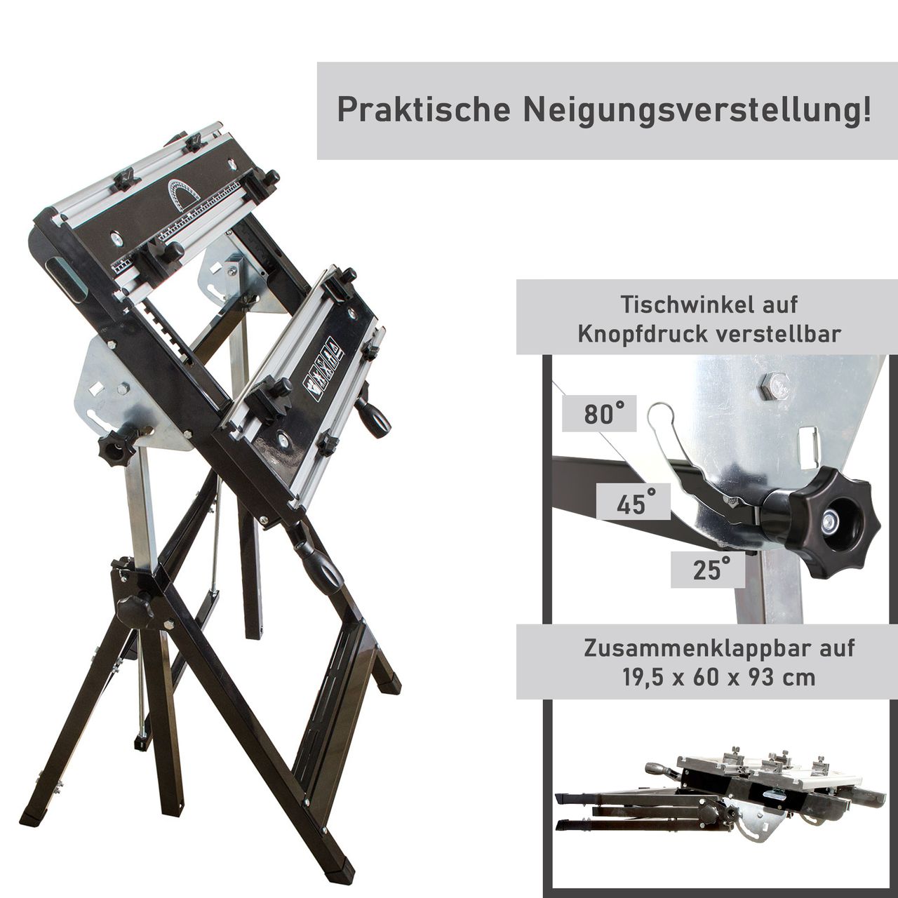 Lemodo mobile Werkbank und Spanntisch aus Stahl
