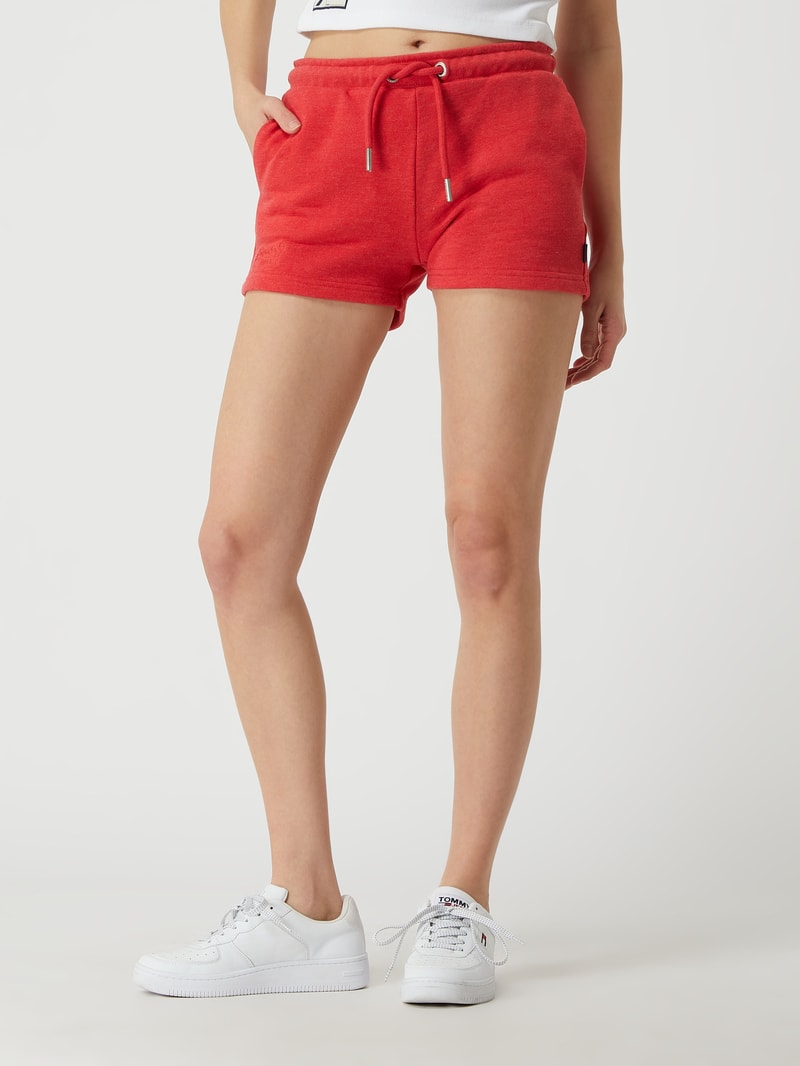Sweatshorts aus Baumwollmischung in koralle