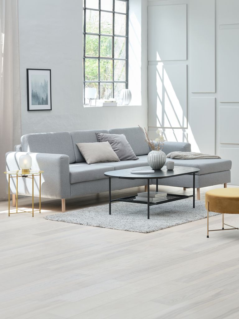 Sofa SVALBARD z leżanką SVALBARD jasnoszara