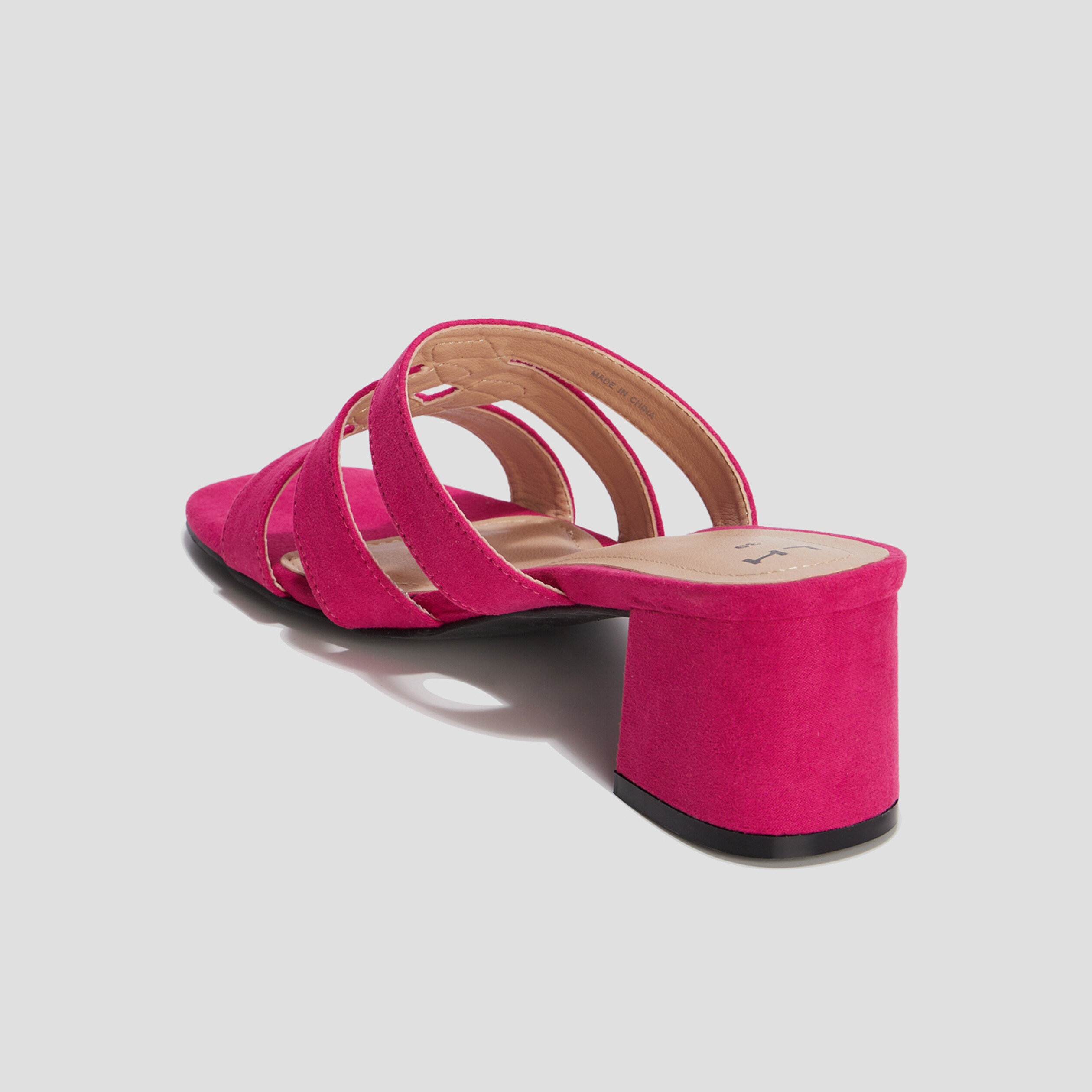 Mules à talons bout carré rose fushia femme | La Halle