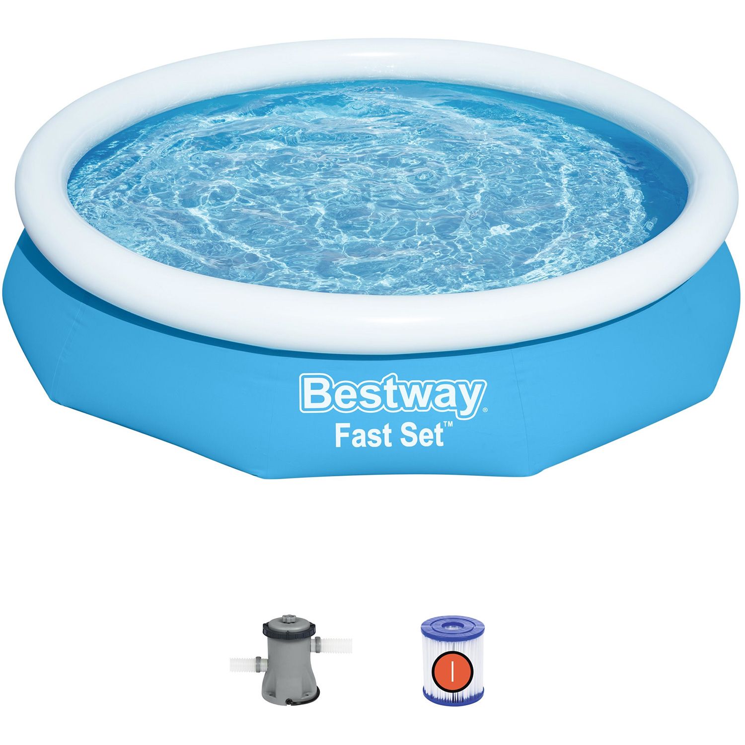 Bestway 305 x 66 cm Fast Set Pool mit Filterpumpe
