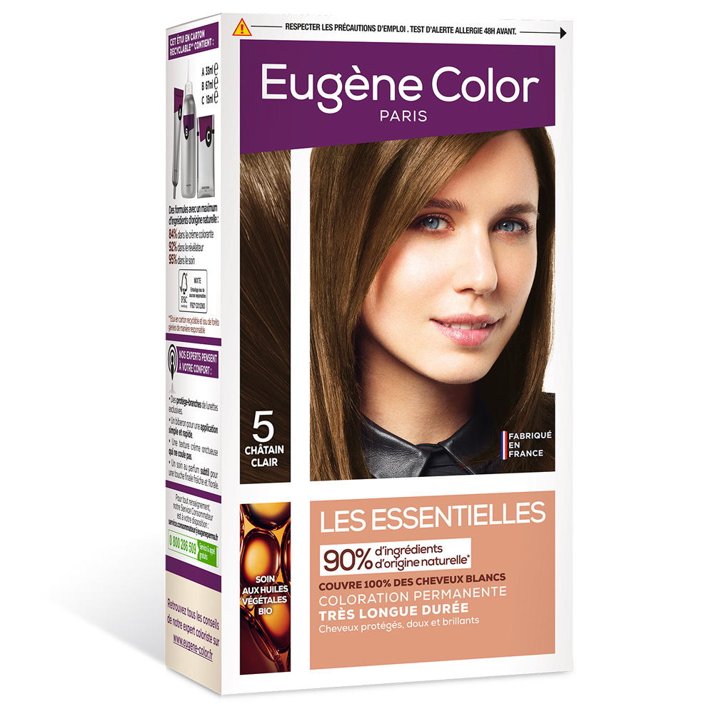 Eugène color Les Essentielles - Coloration permanente 90% d'ingrédients d'origine naturelle* Coloration capillaire permanente