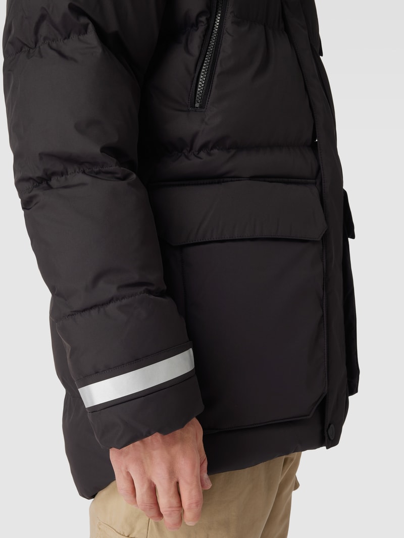 Steppjacke mit Logo-Print in schwarz