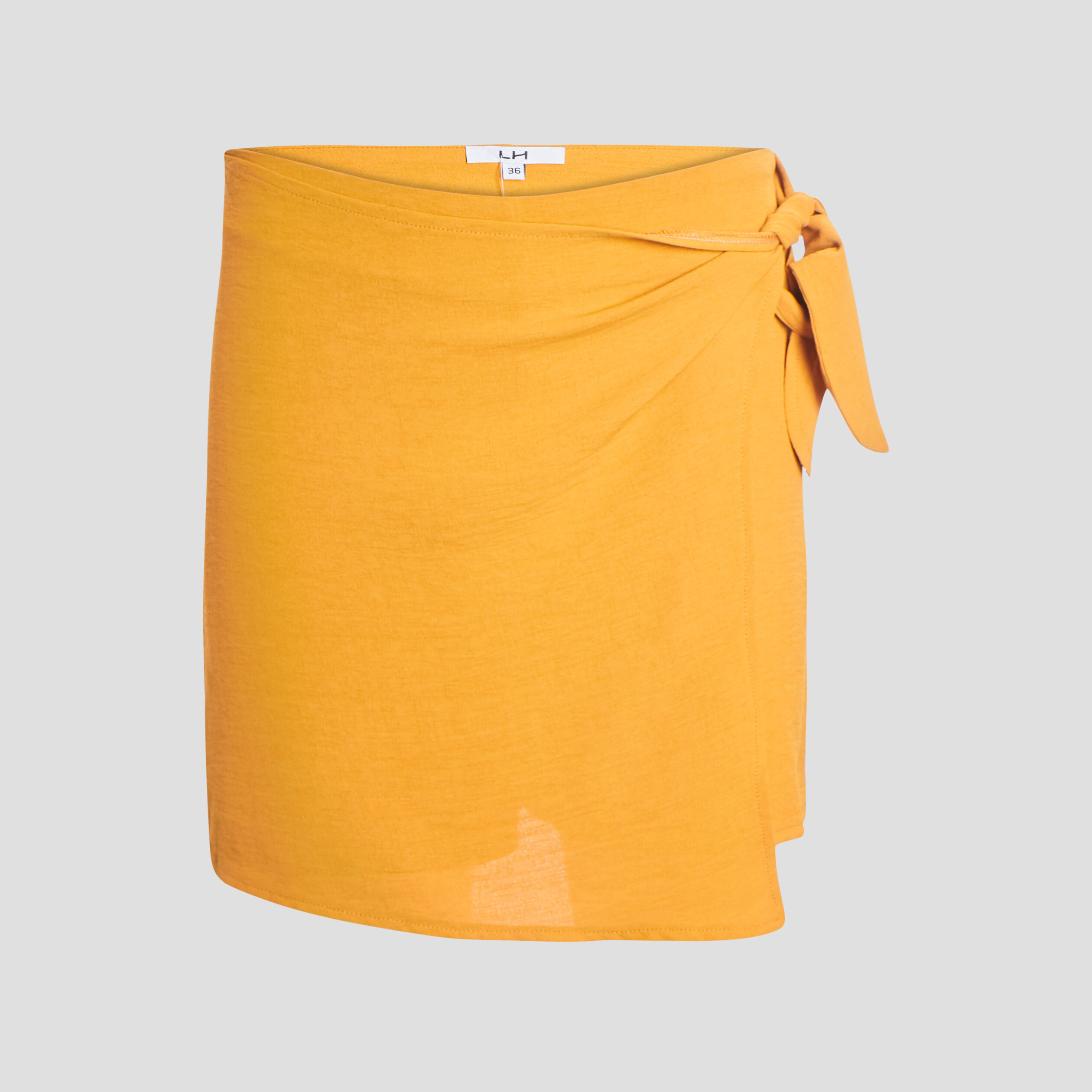 Jupe-short droite avec noeud jaune moutarde femme | La Halle