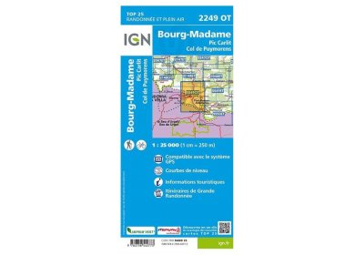 Carte IGN Bourg-Madame 2249OT