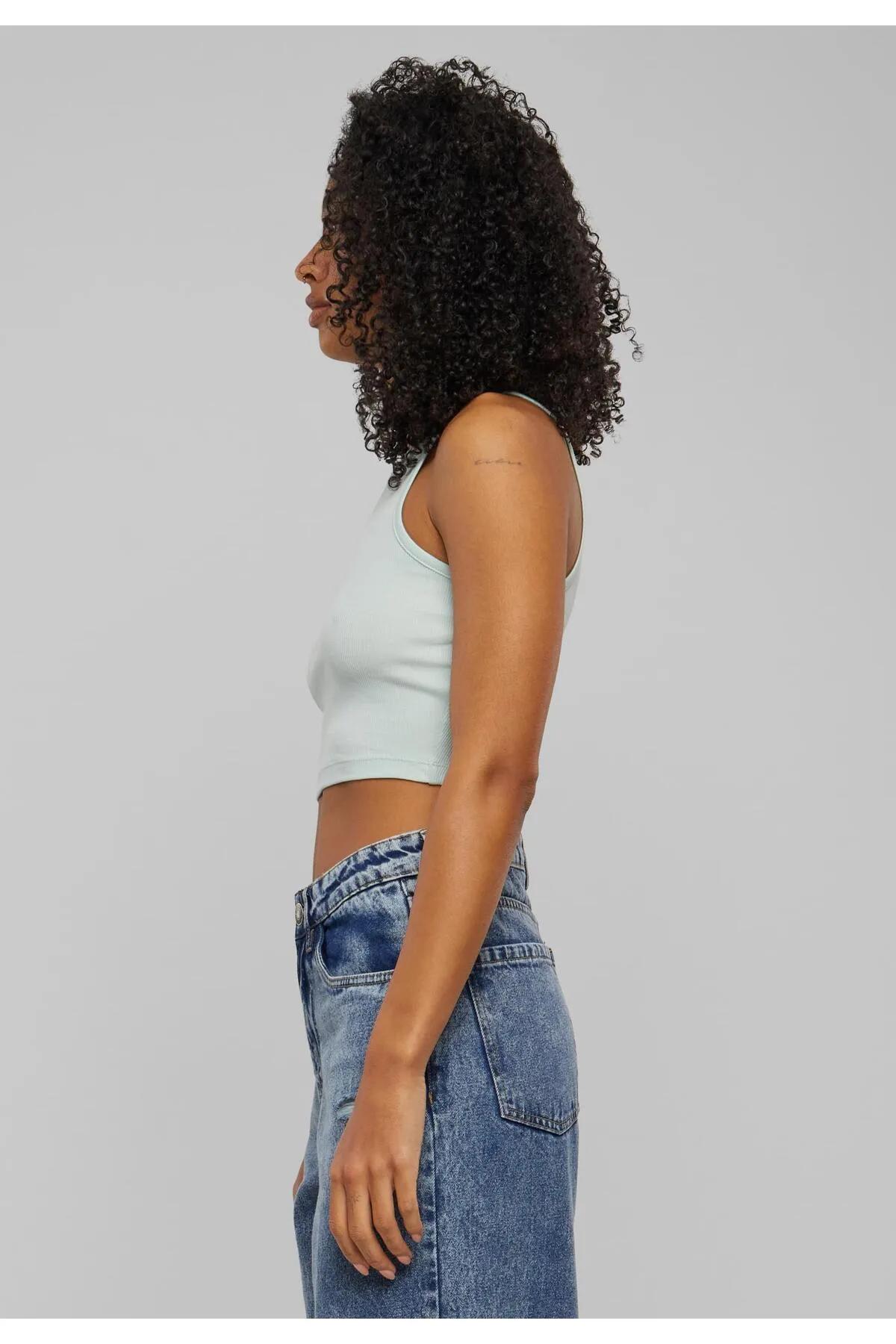 Urban Classics  Damen Ladies Organic Cotton Cropped Rib Top