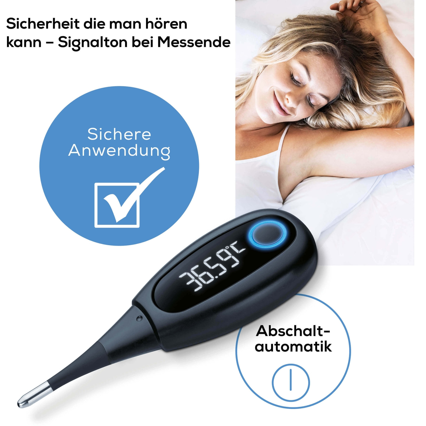 Beurer Basalthermometer OT 30-Basalthermometer für Schwangerschaft oder Zyklustracking - Bluetooth® kompatibel mit „Ovy“ App