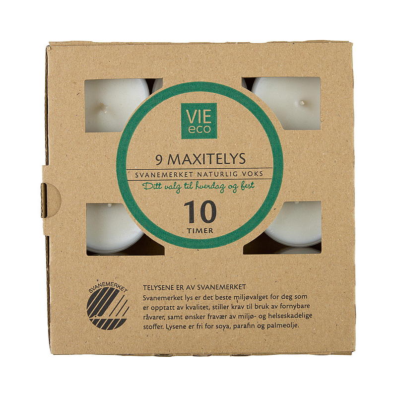 Vie Eco Maxitelys 9-pk 10 timer svanemerket Vie Eco