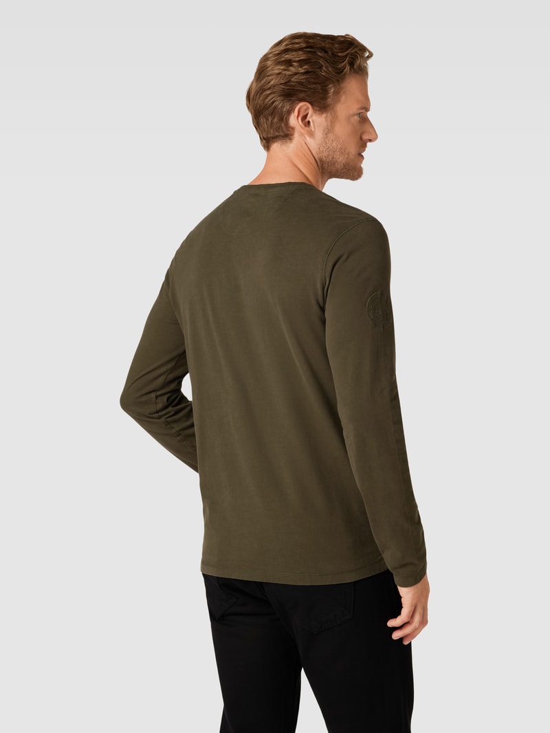 Longsleeve mit kurzer Knopfleiste Modell 'Henley' in khaki