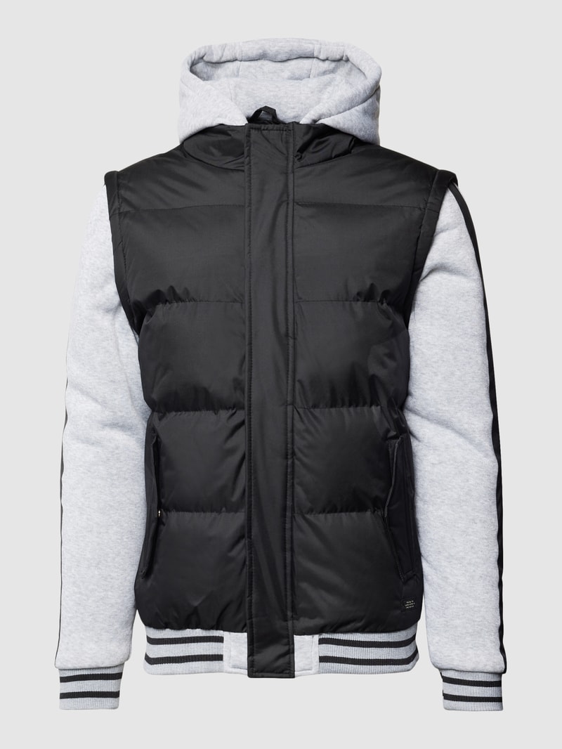 Jacke in Two-Tone-Machart in schwarz