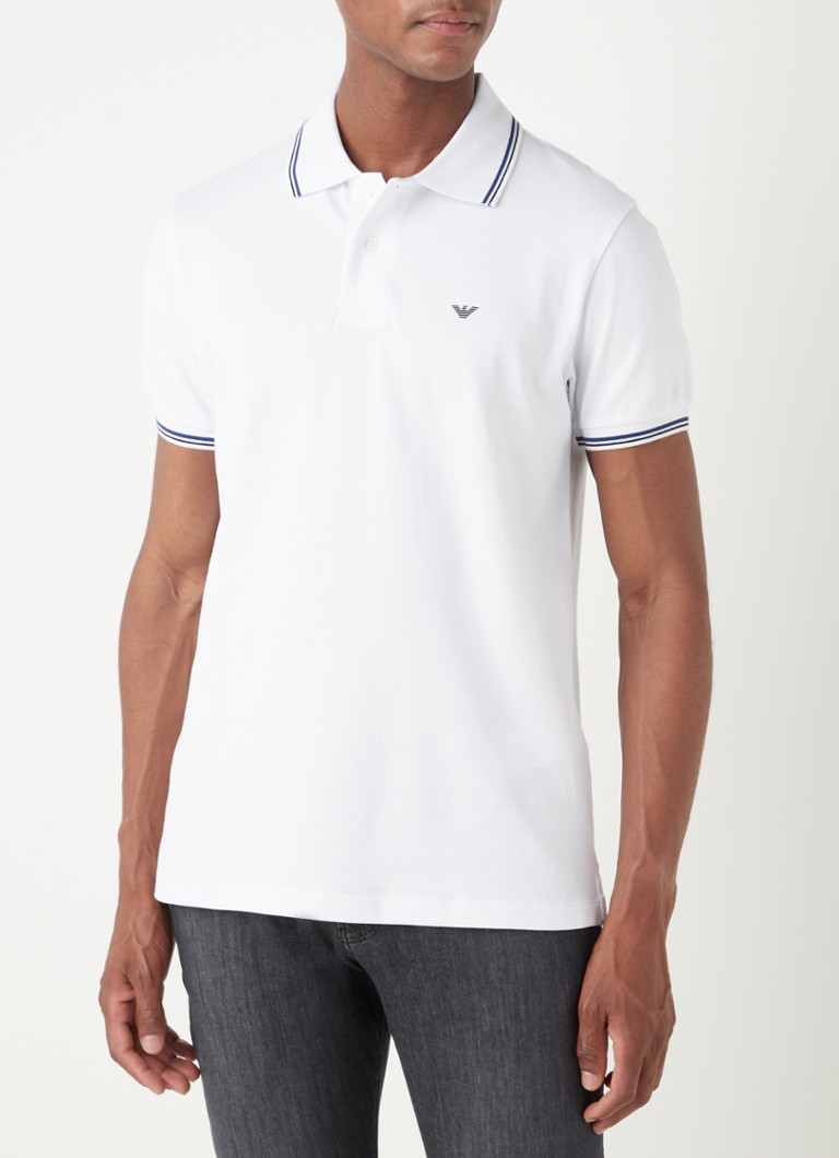 Emporio Armani polo majica regularnog kroja od pike pamuka s manžetama na vrhovima