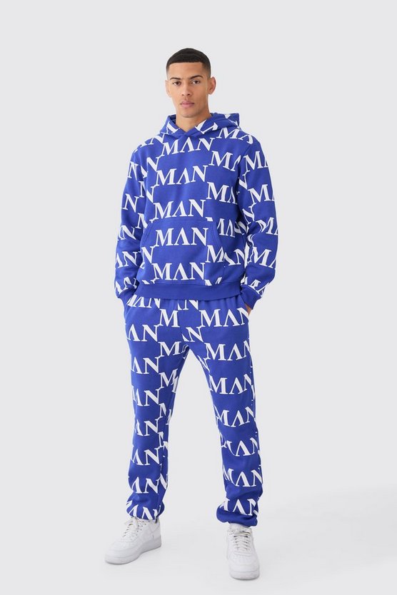 Man Roman Trainingsanzug mit Print und Kapuze