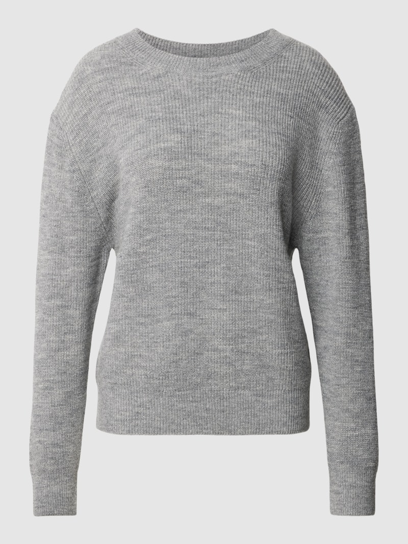 Strickpullover mit Rundhalsausschnitt in hellgrau