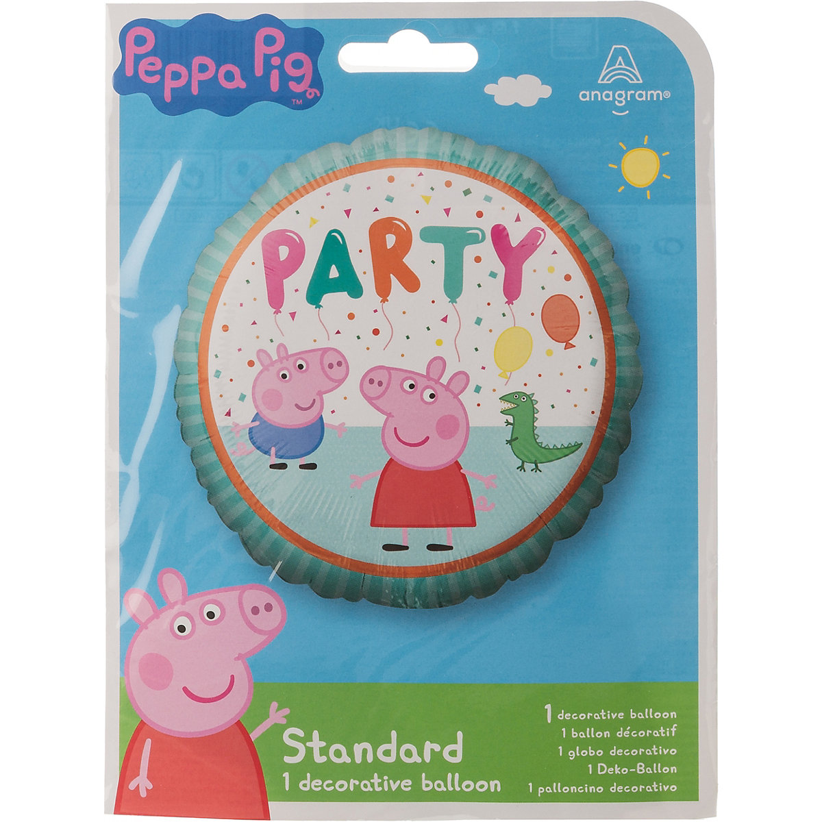 Standard Peppa Pig Folienballon S60 verpackt 43 cm