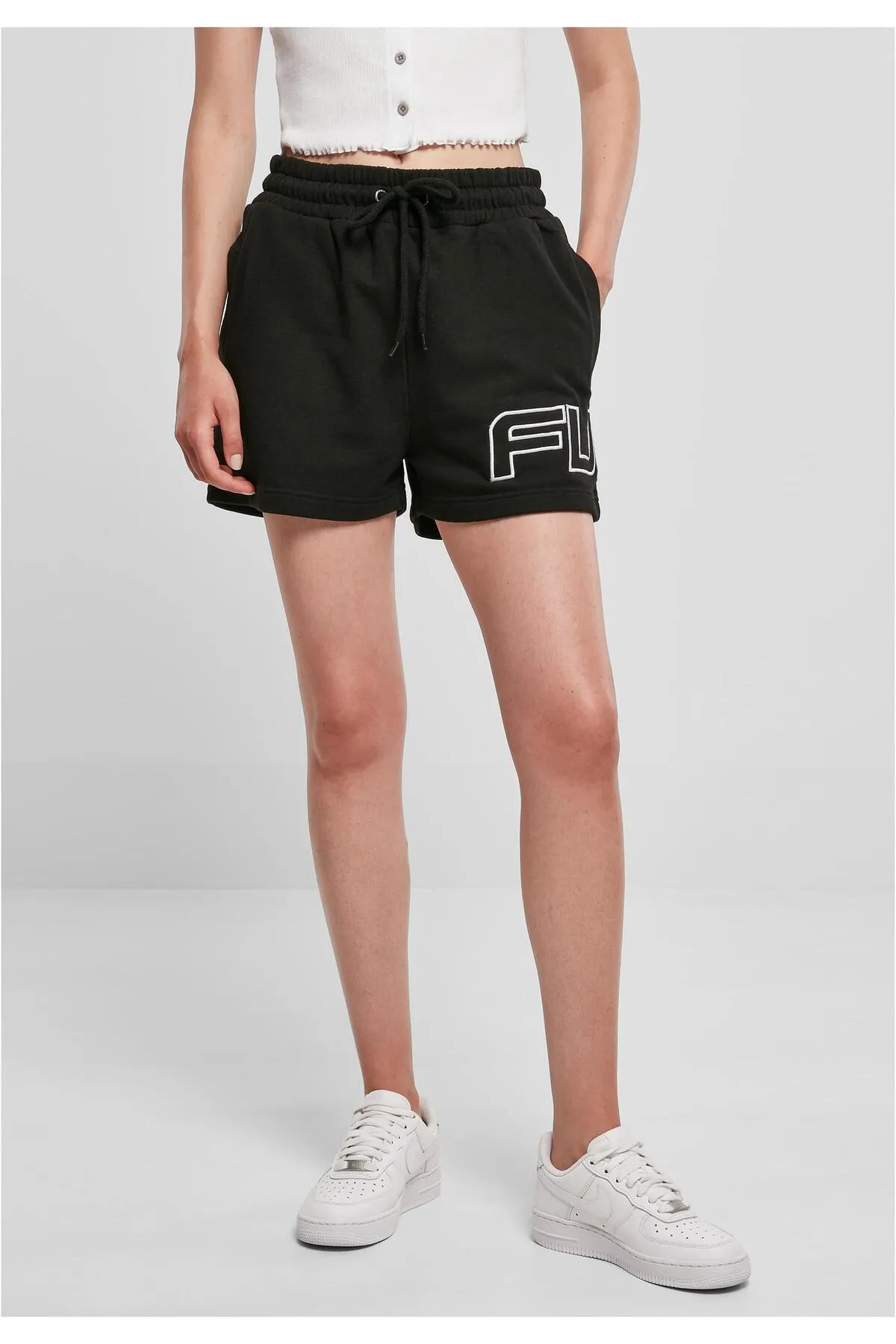 FUBU  Damen FW222-018-2, Corporate Sweat Shorts schwarz