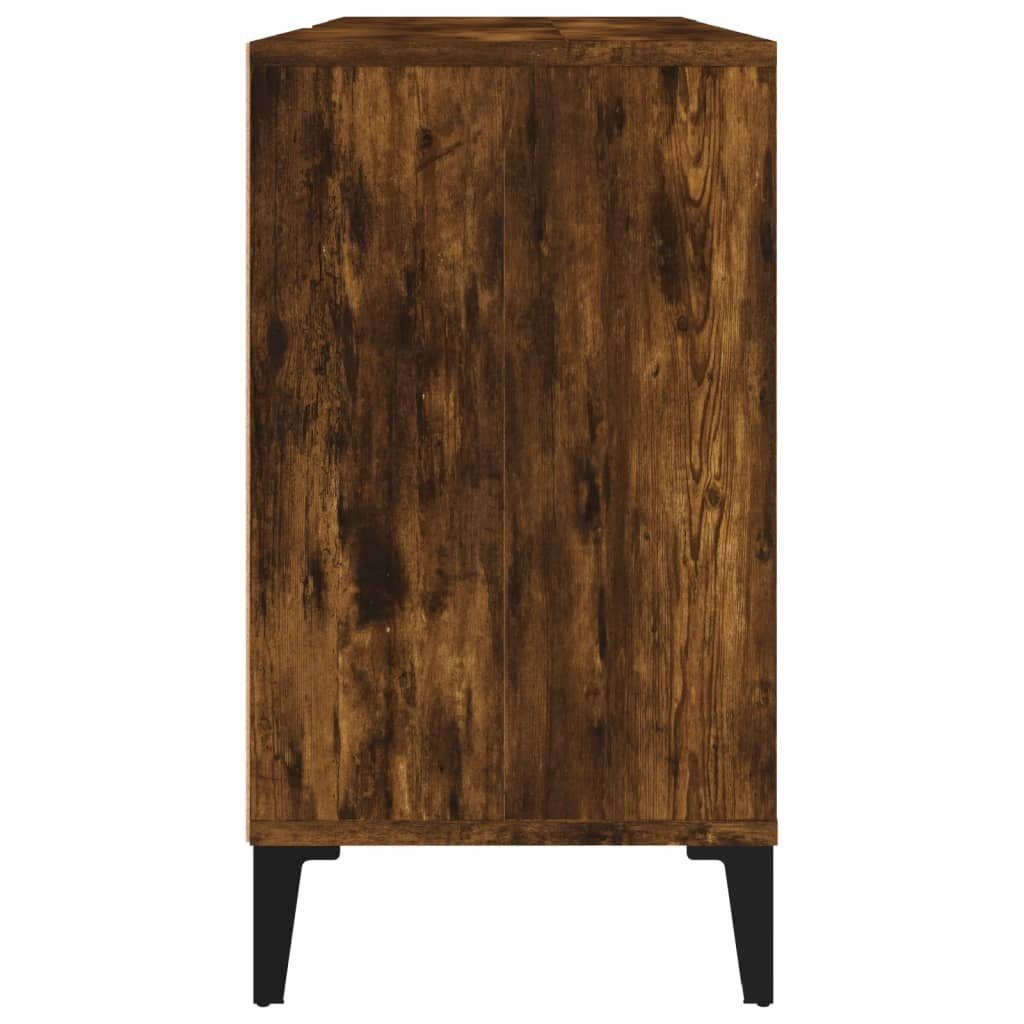vidaXL Badezimmerspiegelschrank Waschbeckenunterschrank Räuchereiche 80x33x60 cm Holzwerkstoff (1-St)