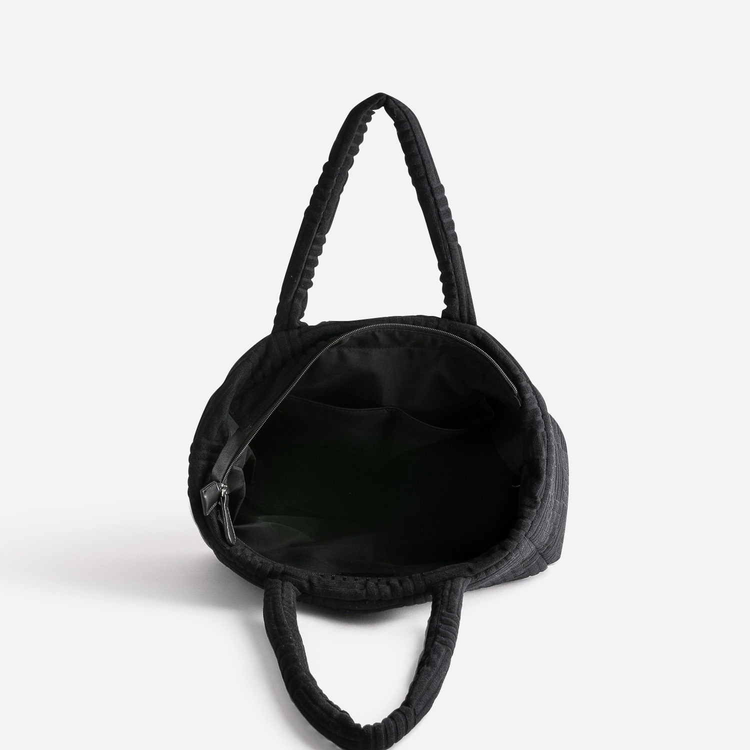 Sac cabas TEXTO noir textile reliefé