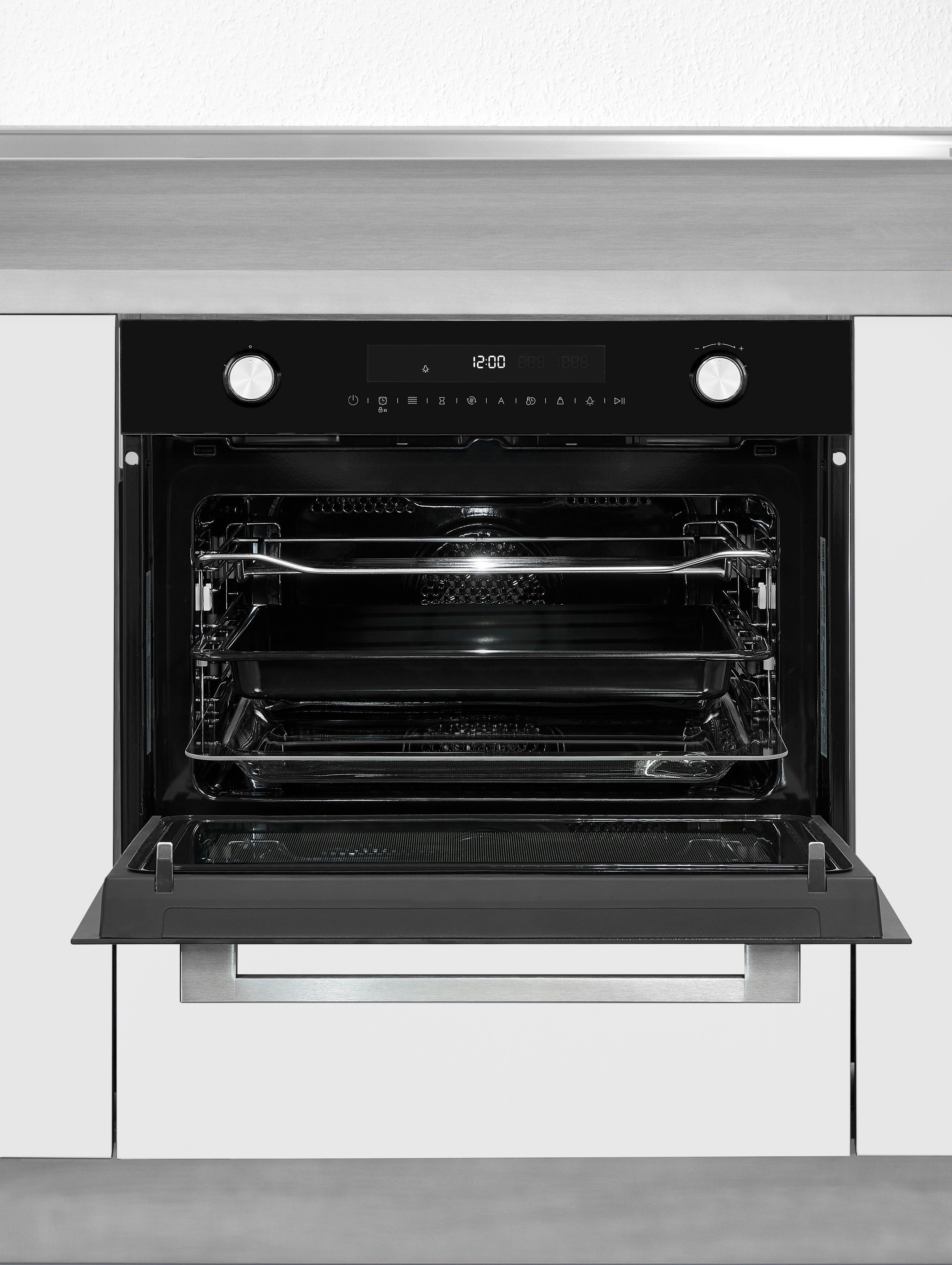 vonReiter Einbau-Mikrowelle VREBM 4650-3, Mikrowelle mit Backofenfunktion, Heißluft, Grill, Auftaufunktion, 50,00 l, Touch-Control