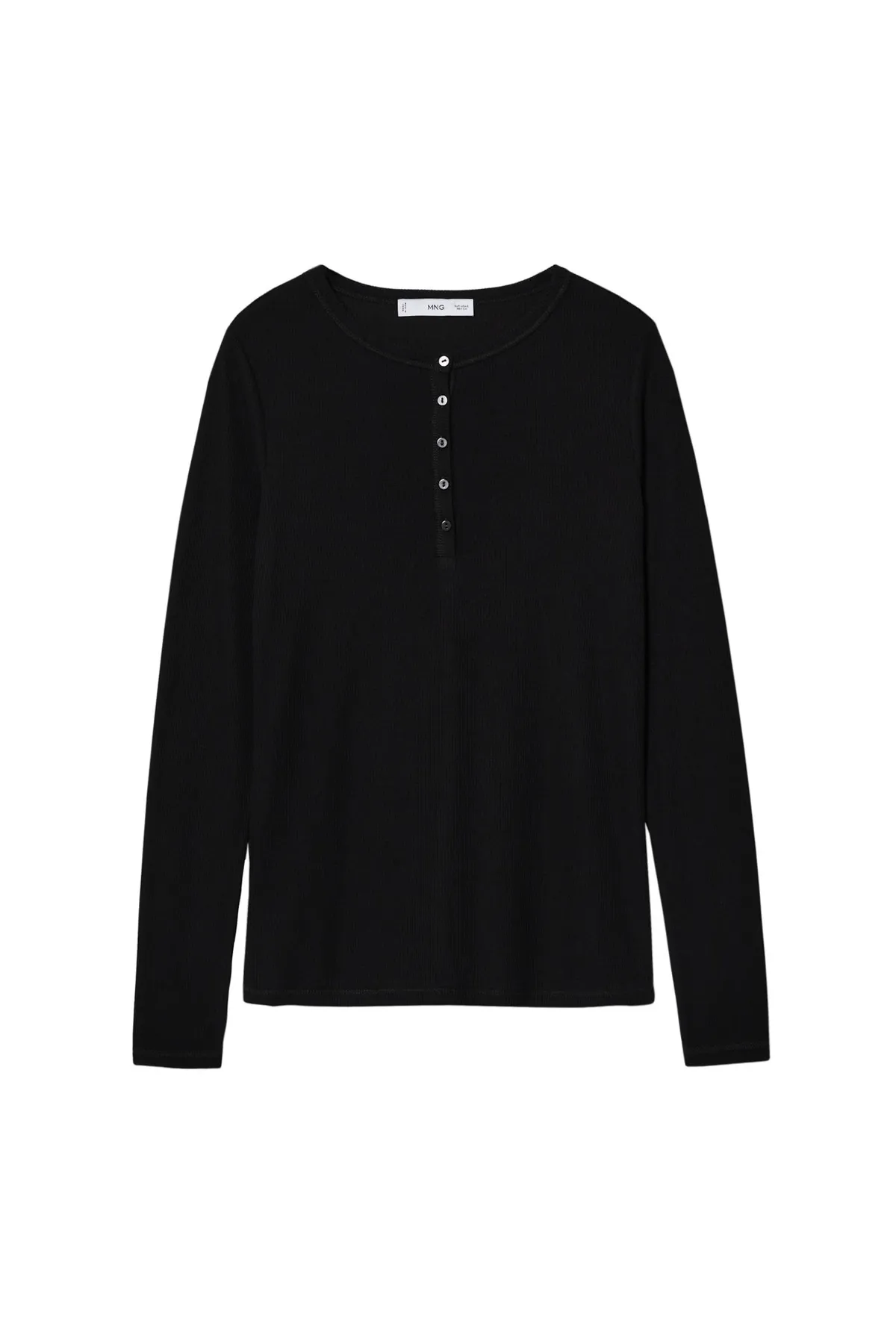 MANGO  Schwarzes Damen-T-Shirt 37037747