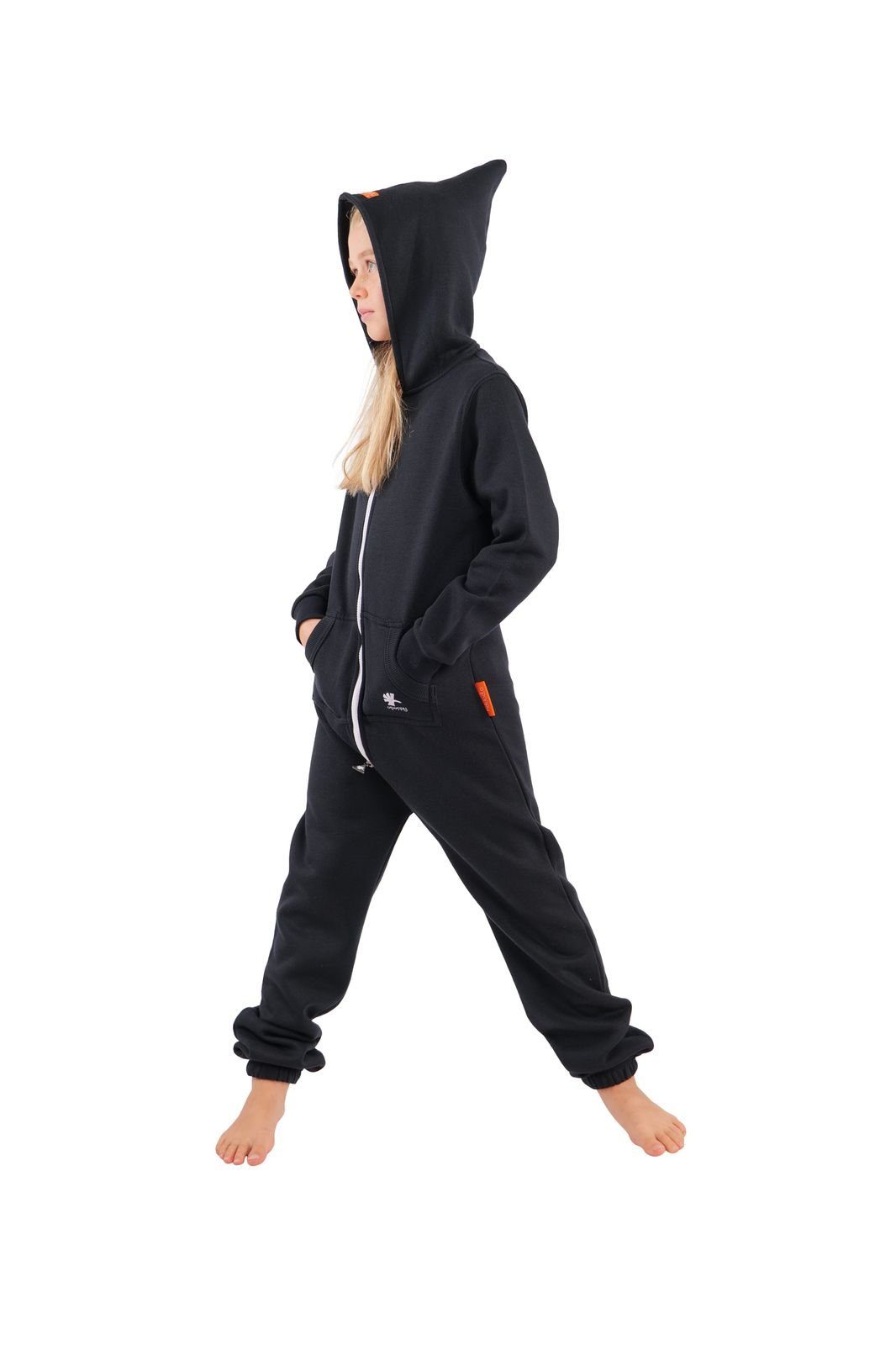 O'Poppy Jumpsuit Kinder dunkelblau (1-tlg) Zwergen Kapuze und Eingrifftaschen