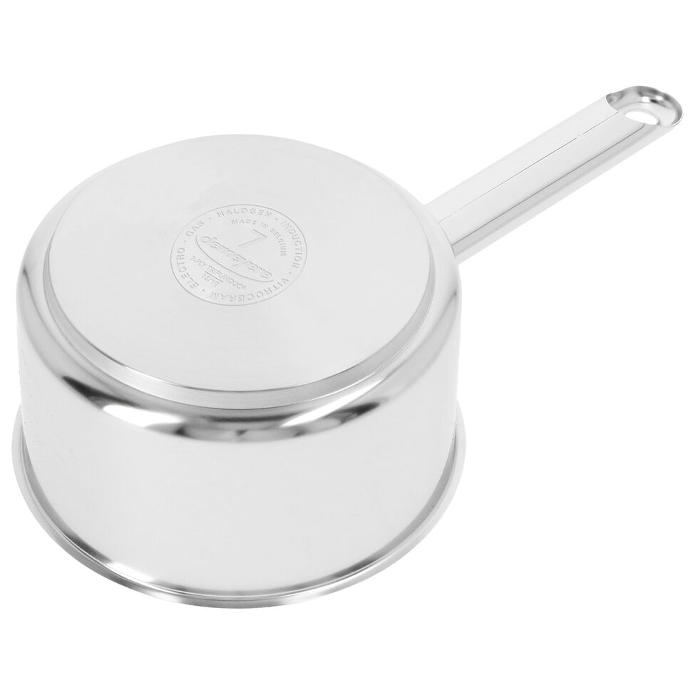 Stieltopf mit Deckel 14 cm, 18/10 Edelstahl, Silber