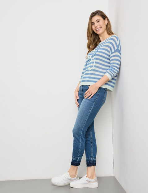 Gestreifter Pullover mit Wollanteil