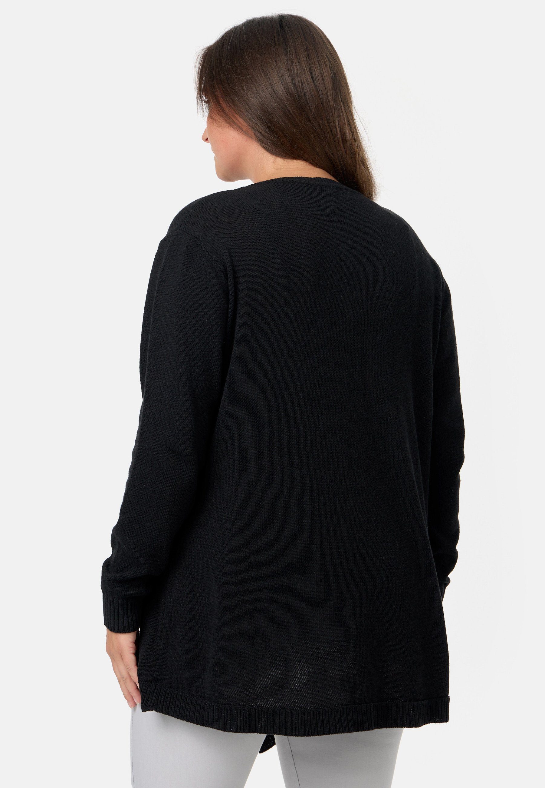 Kekoo Stricktunika Strickshirt in A-Linie aus 100% Baumwolle mit asymmetrischem Saum