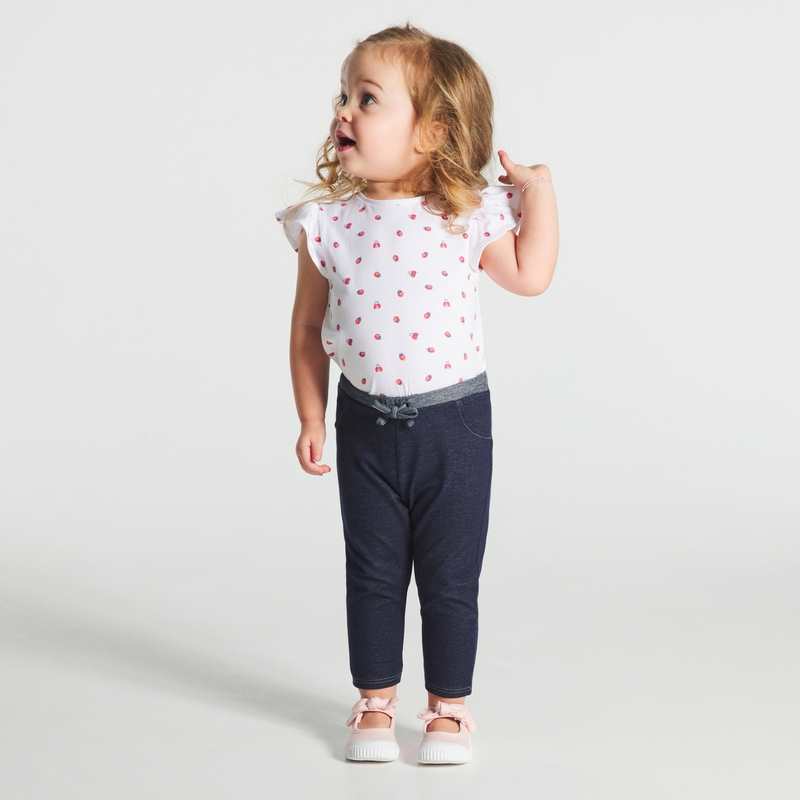 Pantalon molleton bleu bébé fille